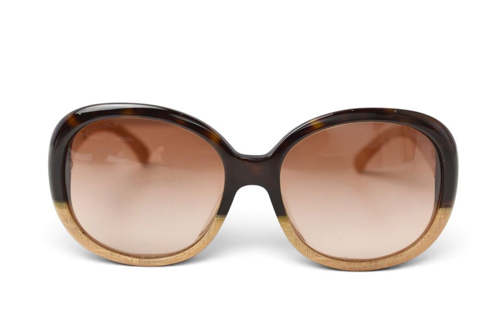 Chanel Sunglasses Eyewear CC Logo Bicolor Black Beige — view 2