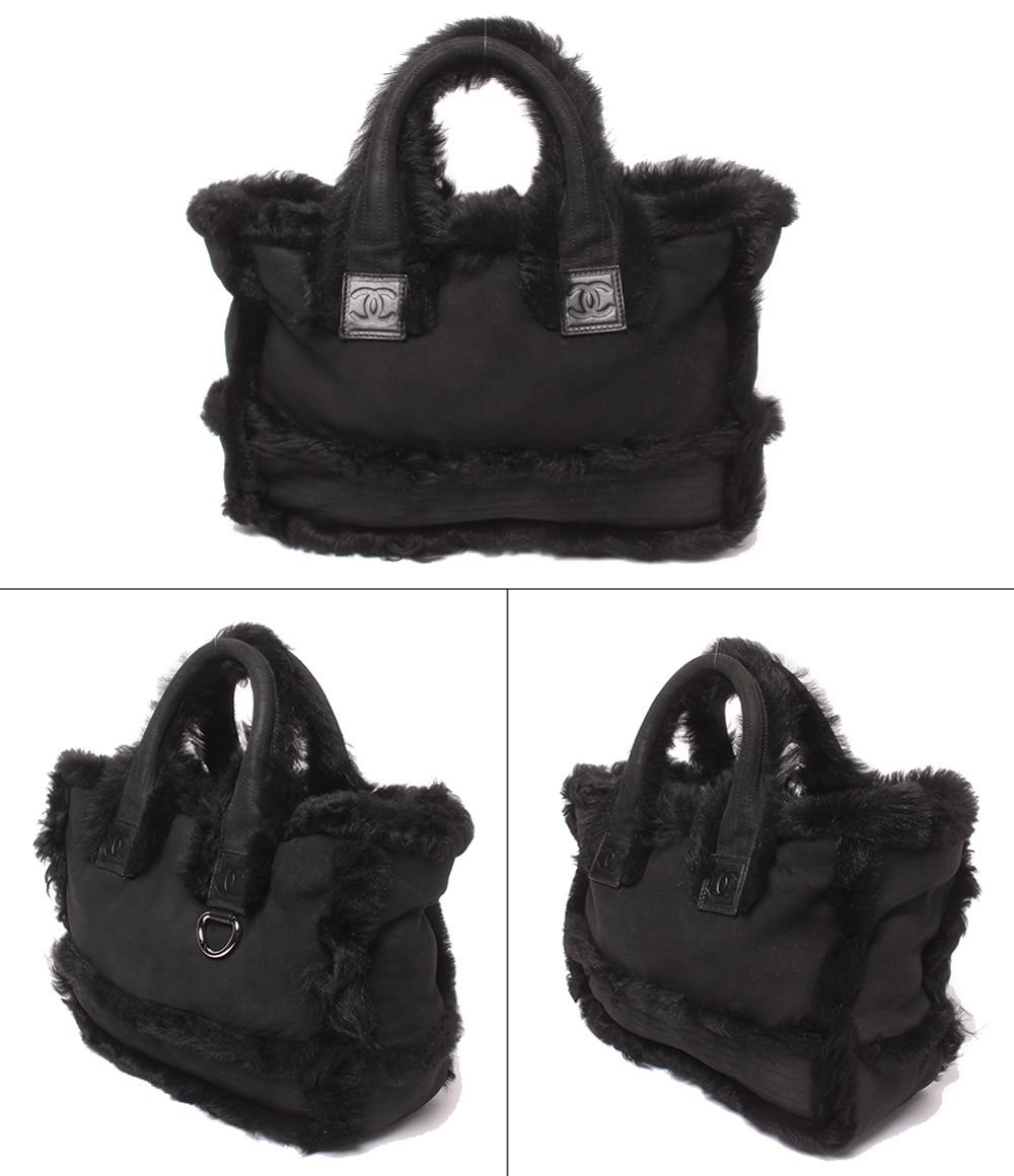 Chanel Tote Bag Silver Shearling — view 2