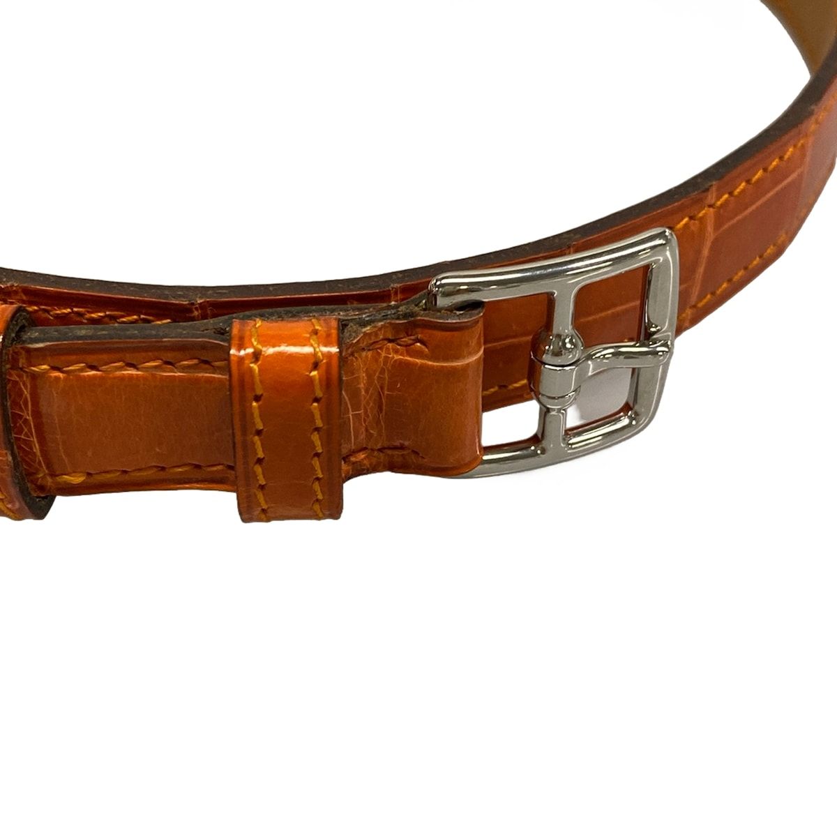 Hermes Belt 70 Orange Silver — view 4