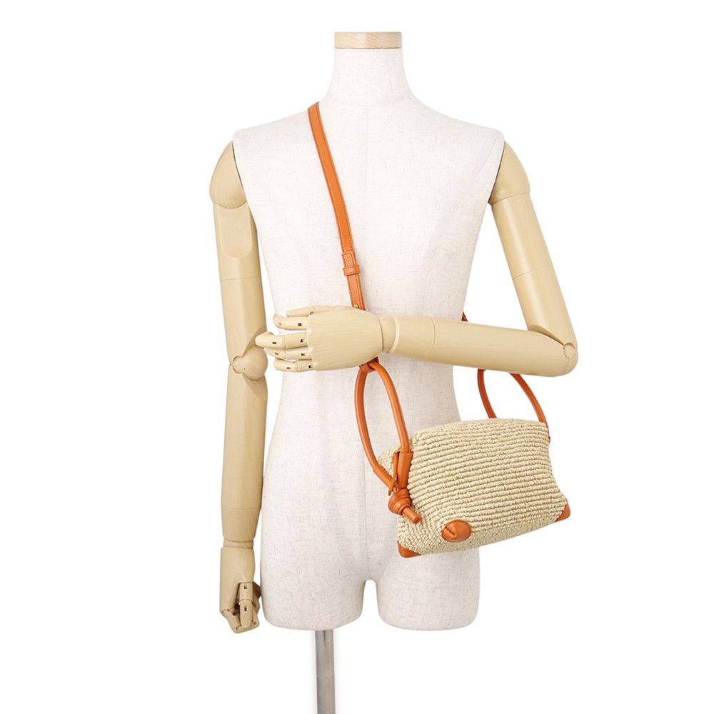 Bottega Veneta Handbag Loop Top Handle Raffia Leather 2-Way — view 5