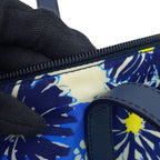 Prada Tote Flower Print Triangle Logo Nylon Leather 2-Way Shoulder Bag — view 7