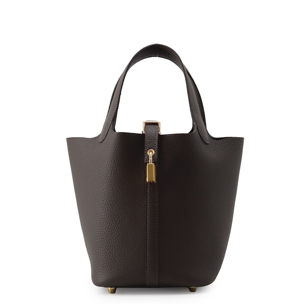Hermes Handbag Picotin Lock PM Clemence Gold Taurillon Bible