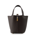 Hermes Handbag Picotin Lock PM Clemence Gold Taurillon Bible