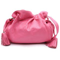 Loewe Flamenco Fringe Shoulder Bag Pink Leather