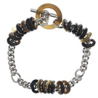 Hermes Teorem Bracelet Black Silver Metal Buffalo Horn — view 2