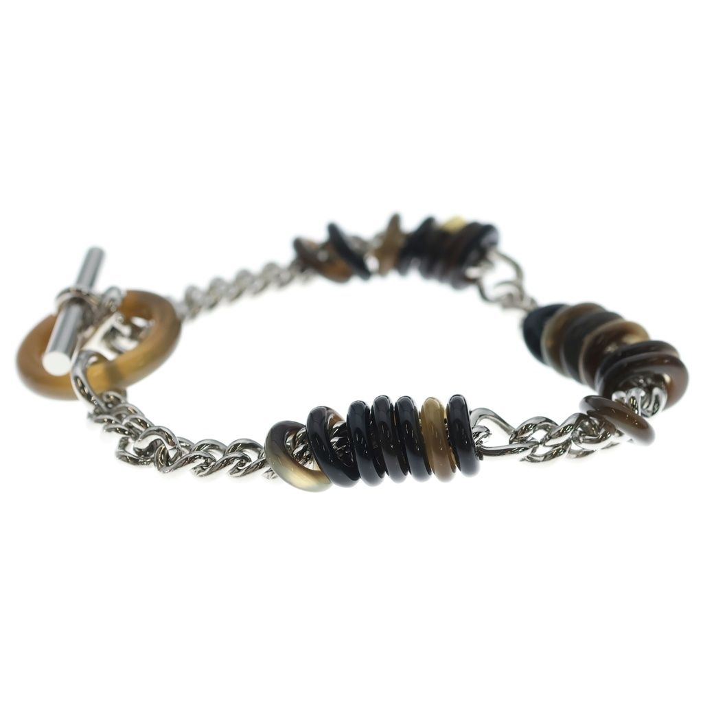 Hermes Teorem Bracelet Black Silver Metal Buffalo Horn — view 4