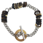 Hermes Teorem Bracelet Black Silver Metal Buffalo Horn