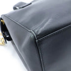 Dior 2-Way Shoulder Bag Black Leather Gold — view 6