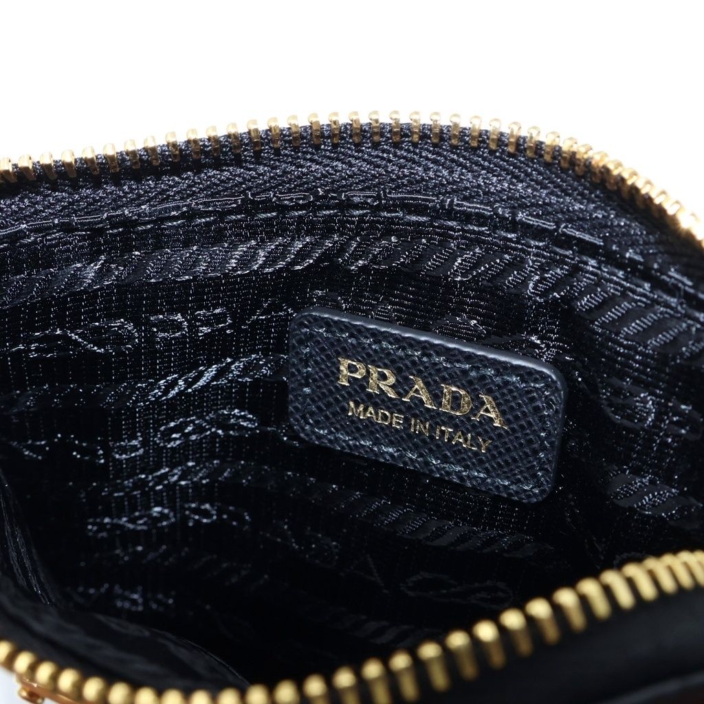 Prada Saffiano Card Case Leather Black — view 4