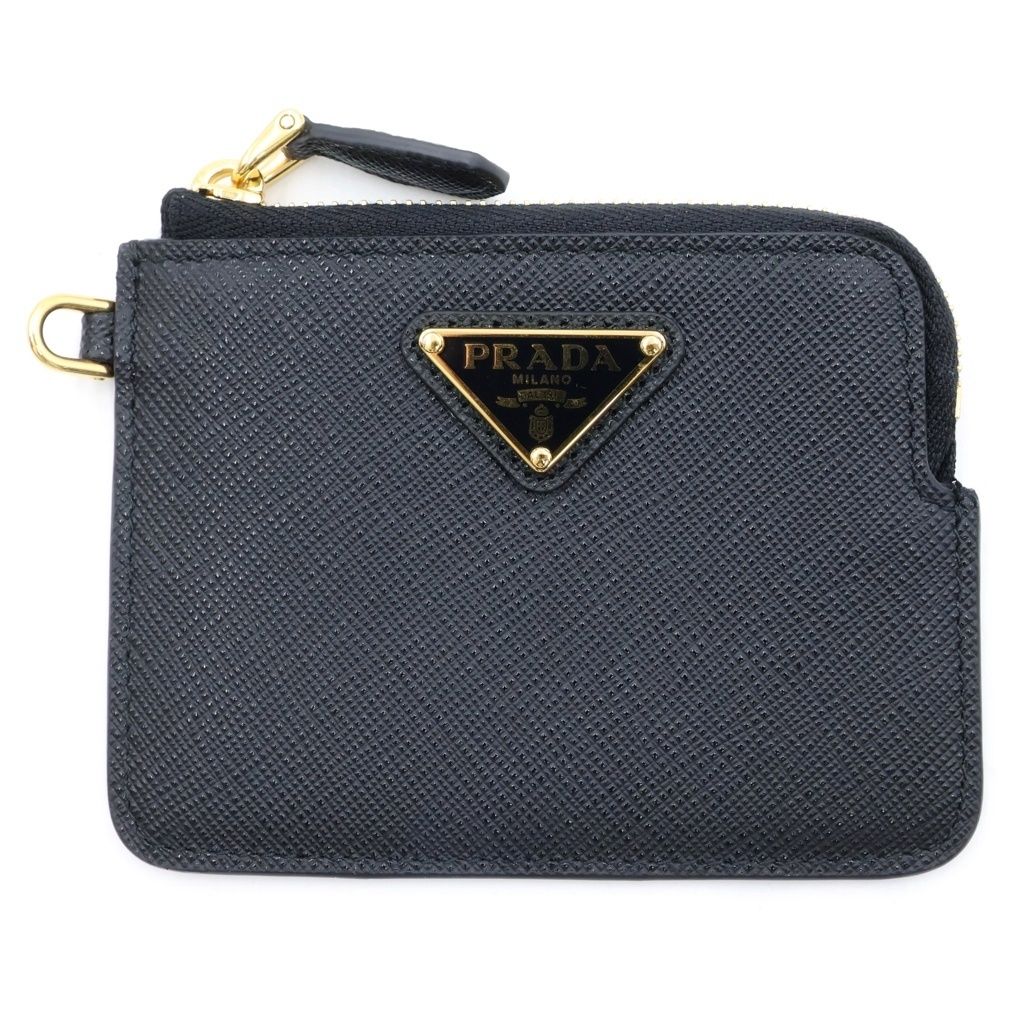 Prada Saffiano Card Case Leather Black