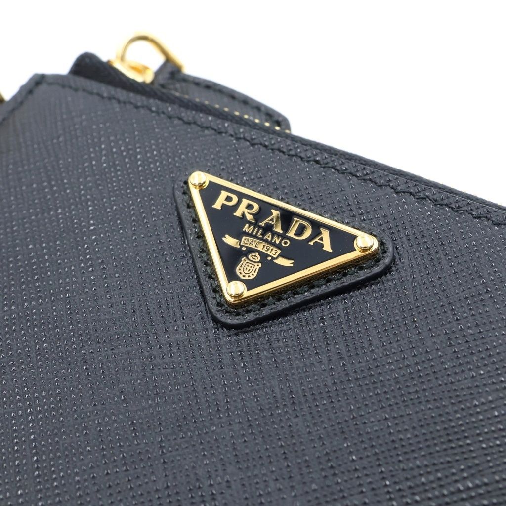 Prada Saffiano Card Case Leather Black — view 5