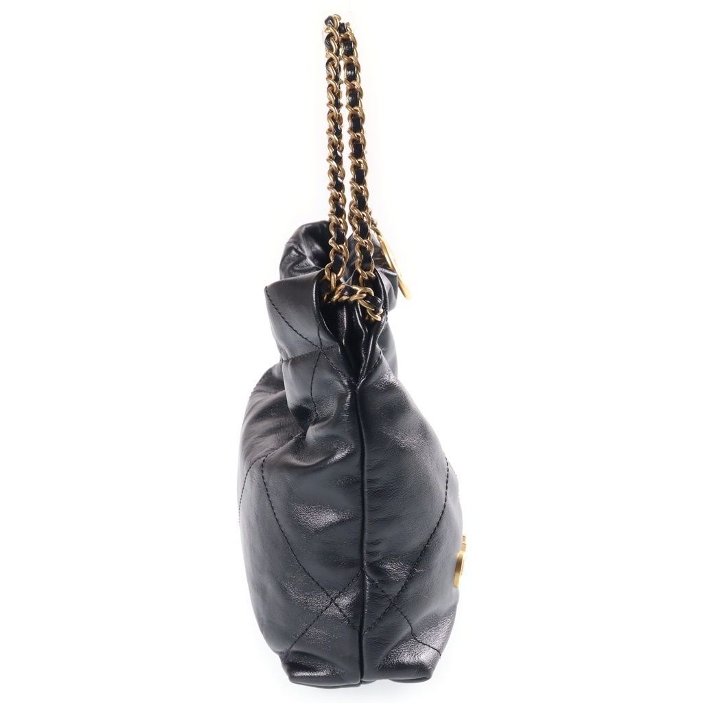 Chanel 22 Quilted Chain Shoulder Bag Black — view 3