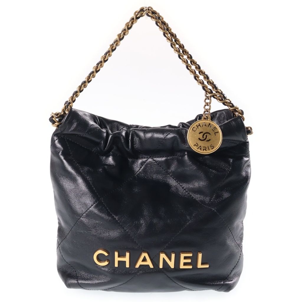 Chanel 22 Quilted Chain Shoulder Bag Black