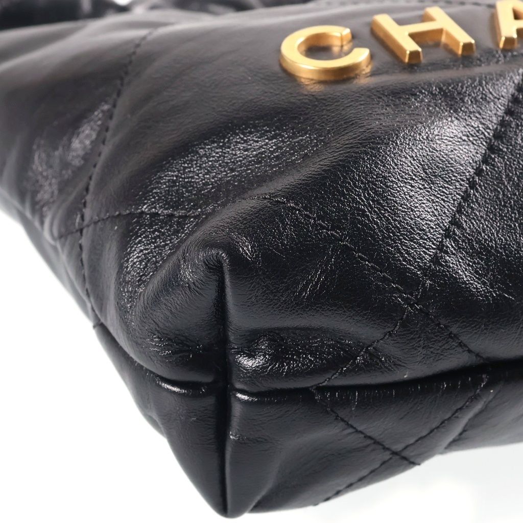 Chanel 22 Quilted Chain Shoulder Bag Black — view 5