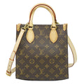 Louis Vuitton LV Sac Plat BB Monogram 2-Way Shoulder Bag Brown