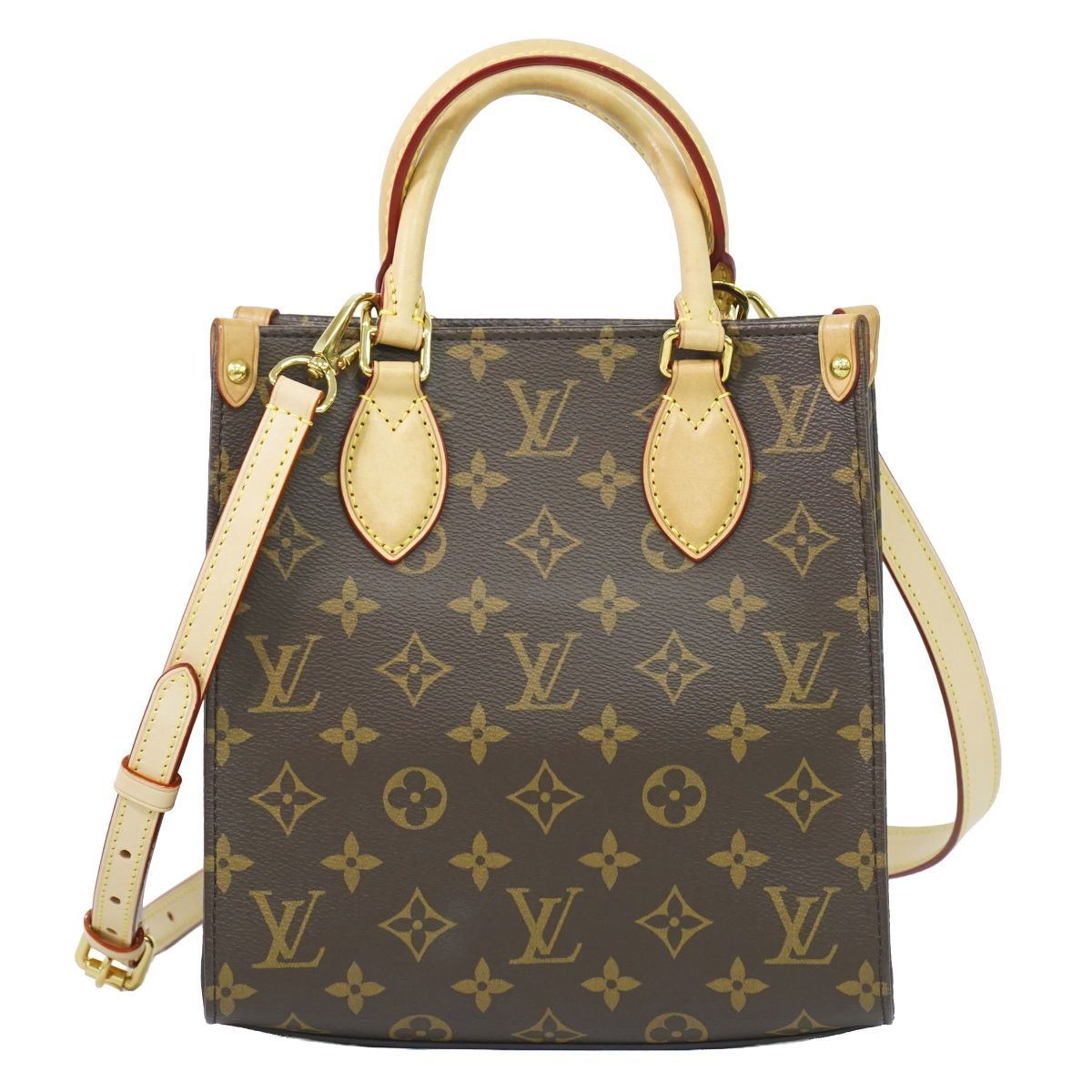 Louis Vuitton LV Sac Plat BB Monogram 2-Way Shoulder Bag Brown