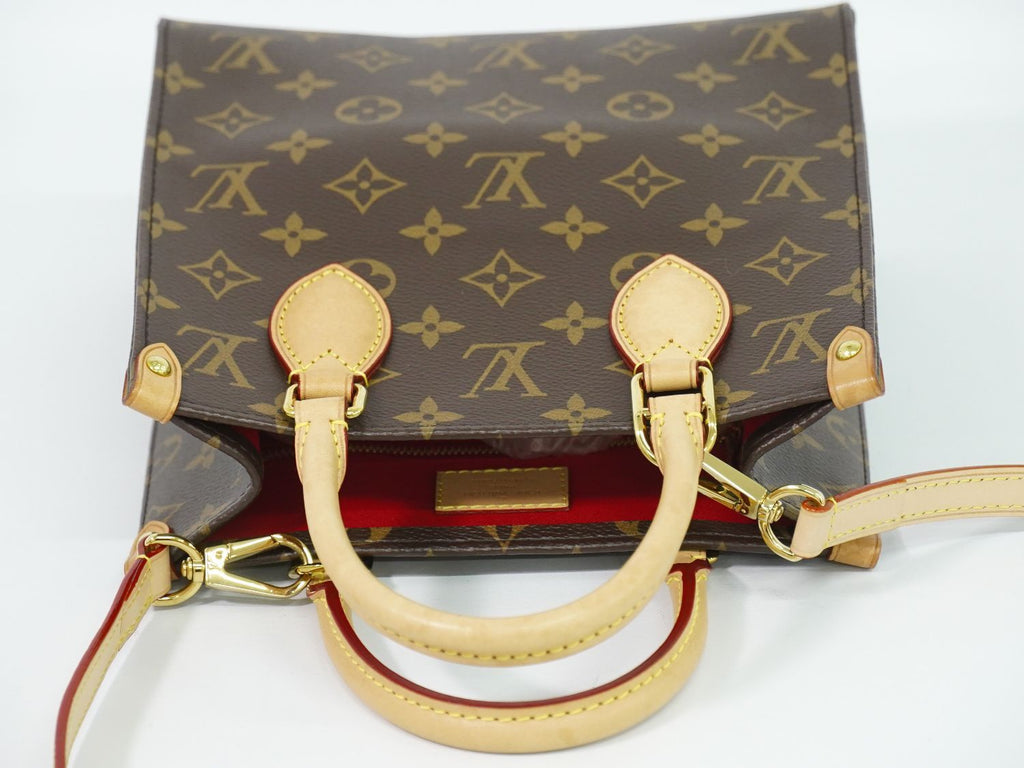Louis Vuitton LV Sac Plat BB Monogram 2-Way Shoulder Bag Brown — view 5