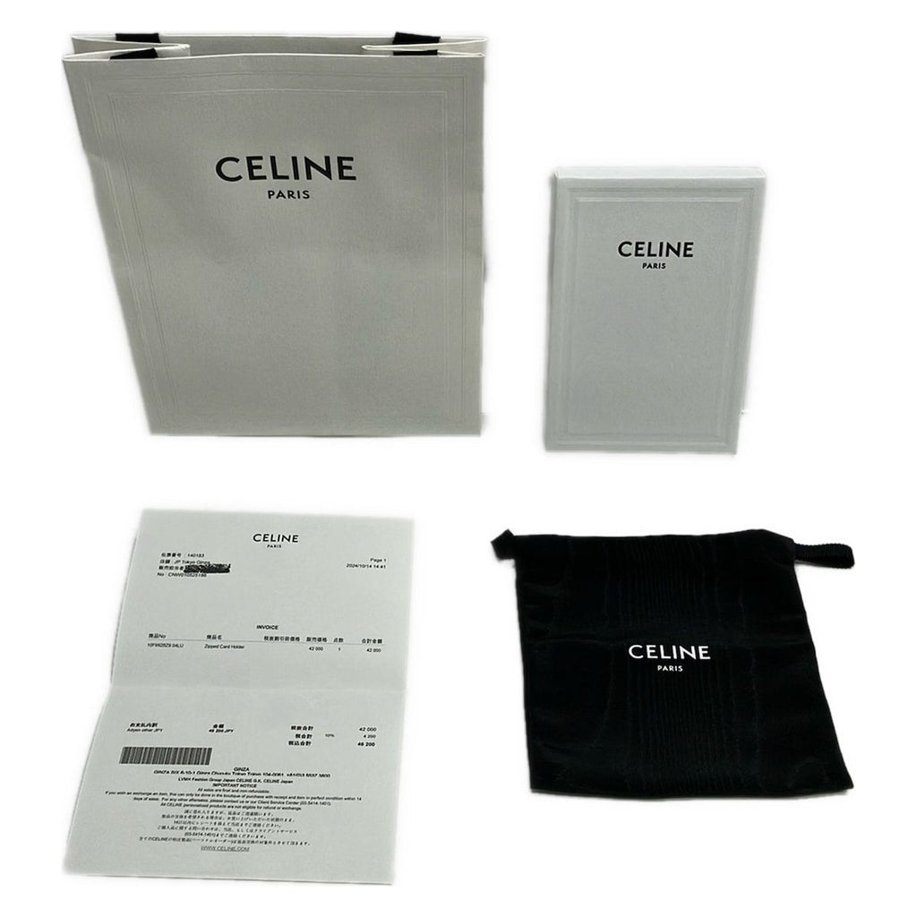 Celine Card Case Brown Dark Triomphe Leather — view 5