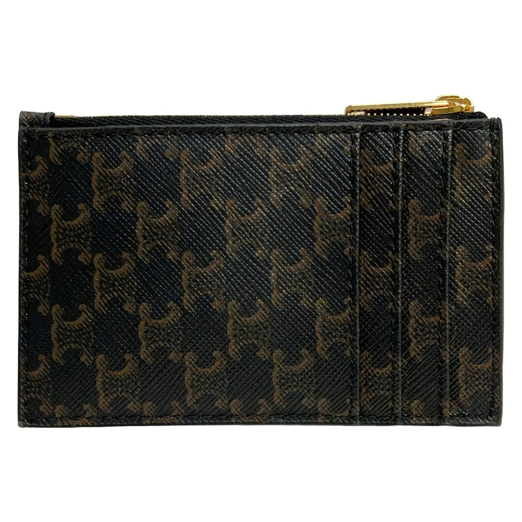 Celine Card Case Brown Dark Triomphe Leather — view 2