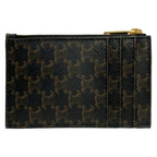 Celine Card Case Brown Dark Triomphe Leather — view 2