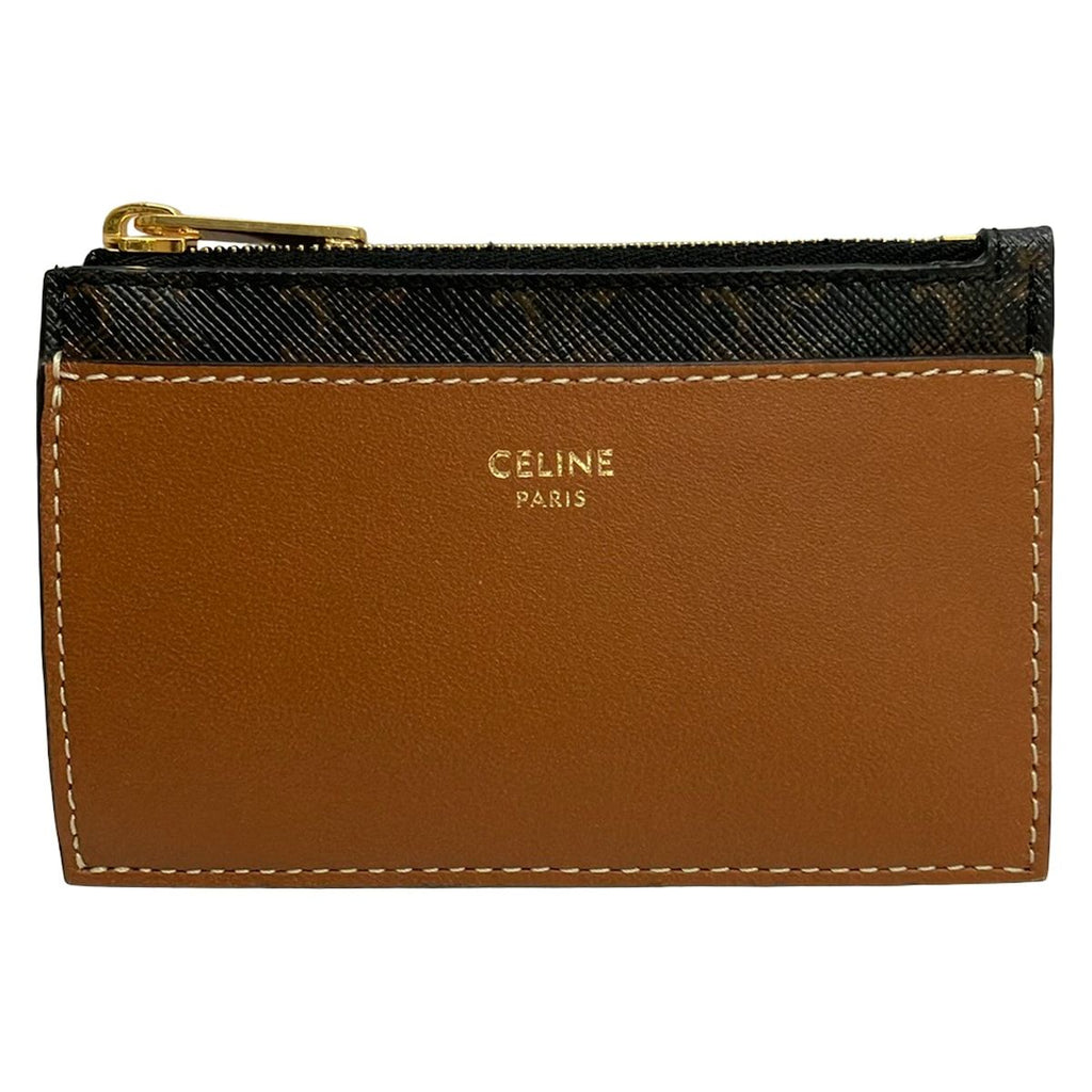 Celine Card Case Brown Dark Triomphe Leather