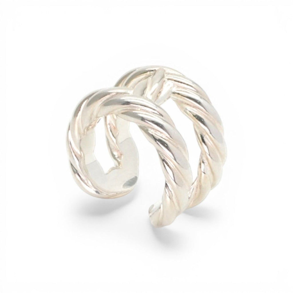 Hermes Parade Twist Ring 925 Sterling Silver