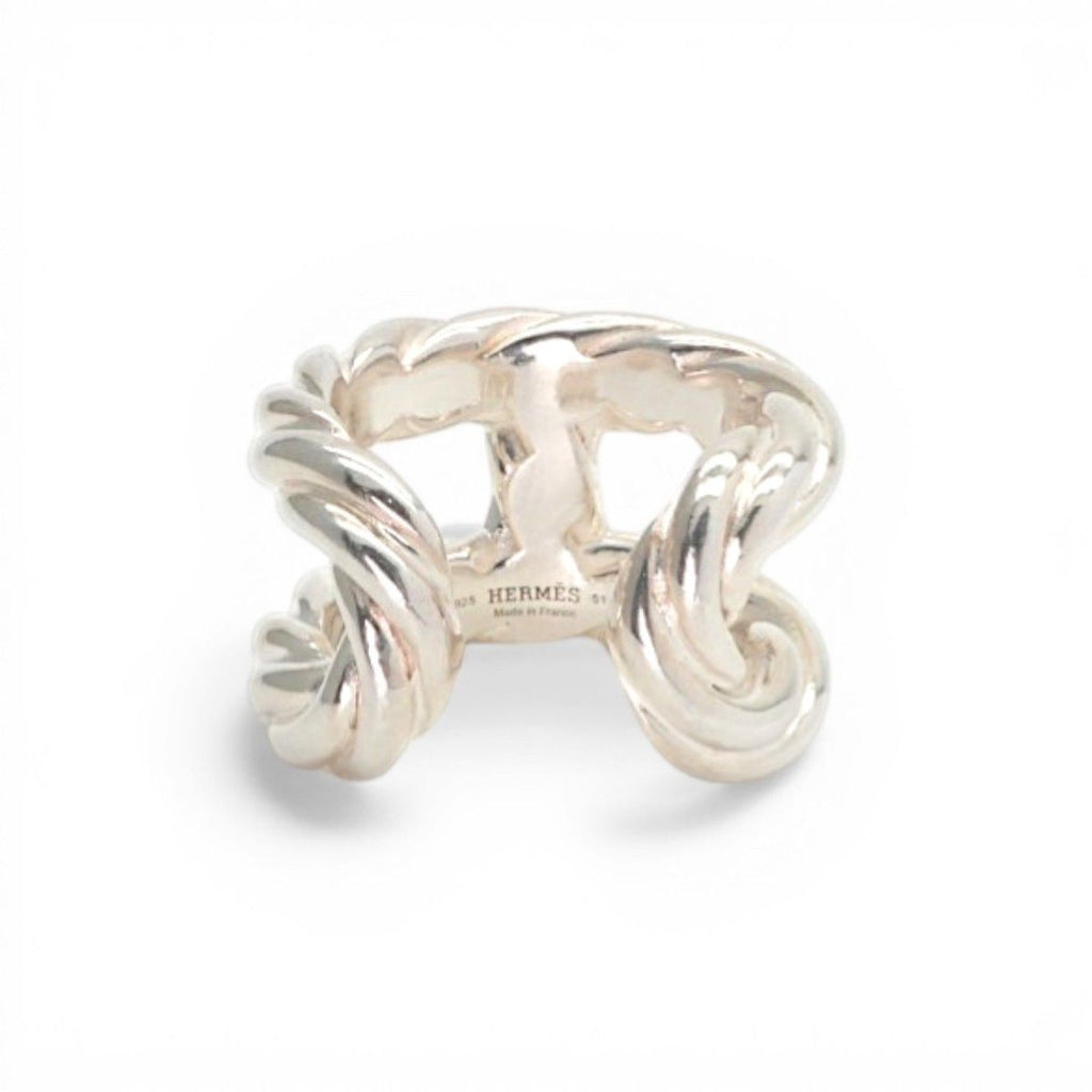Hermes Parade Twist Ring 925 Sterling Silver — view 5