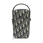 Dior Oblique Micro Pouch Navy Jacquard Leather Shoulder Bag