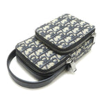 Dior Oblique Micro Pouch Navy Jacquard Leather Shoulder Bag — view 3