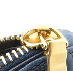 Prada Vitello Shine 2-Way Bag Blue Leather Handbag