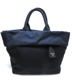 Prada 2-Way Bag Black Navy Nylon Leather Handbag