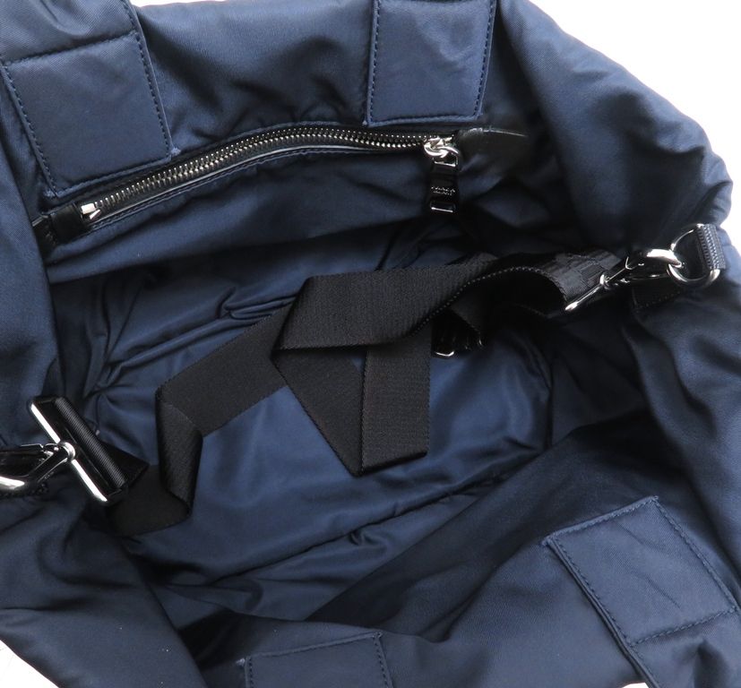 Prada 2-Way Bag Black Navy Nylon Leather Handbag — view 5