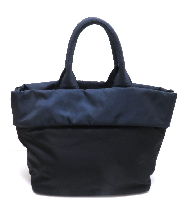 Prada 2-Way Bag Black Navy Nylon Leather Handbag — view 3