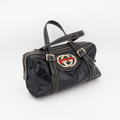 Gucci Sherry Line Interlocking G Tote Bag Black Patent Leather