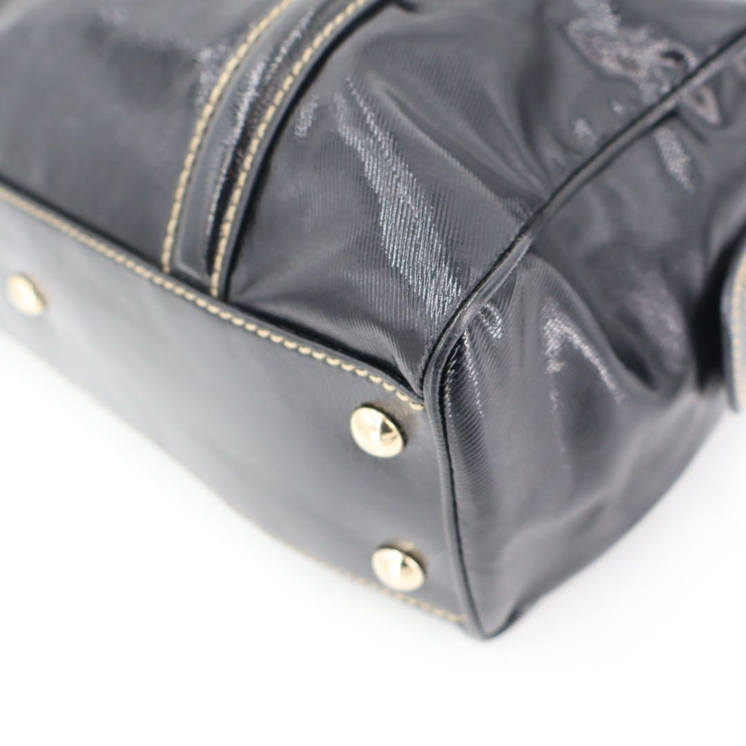 Gucci Sherry Line Interlocking G Tote Bag Black Patent Leather — view 2