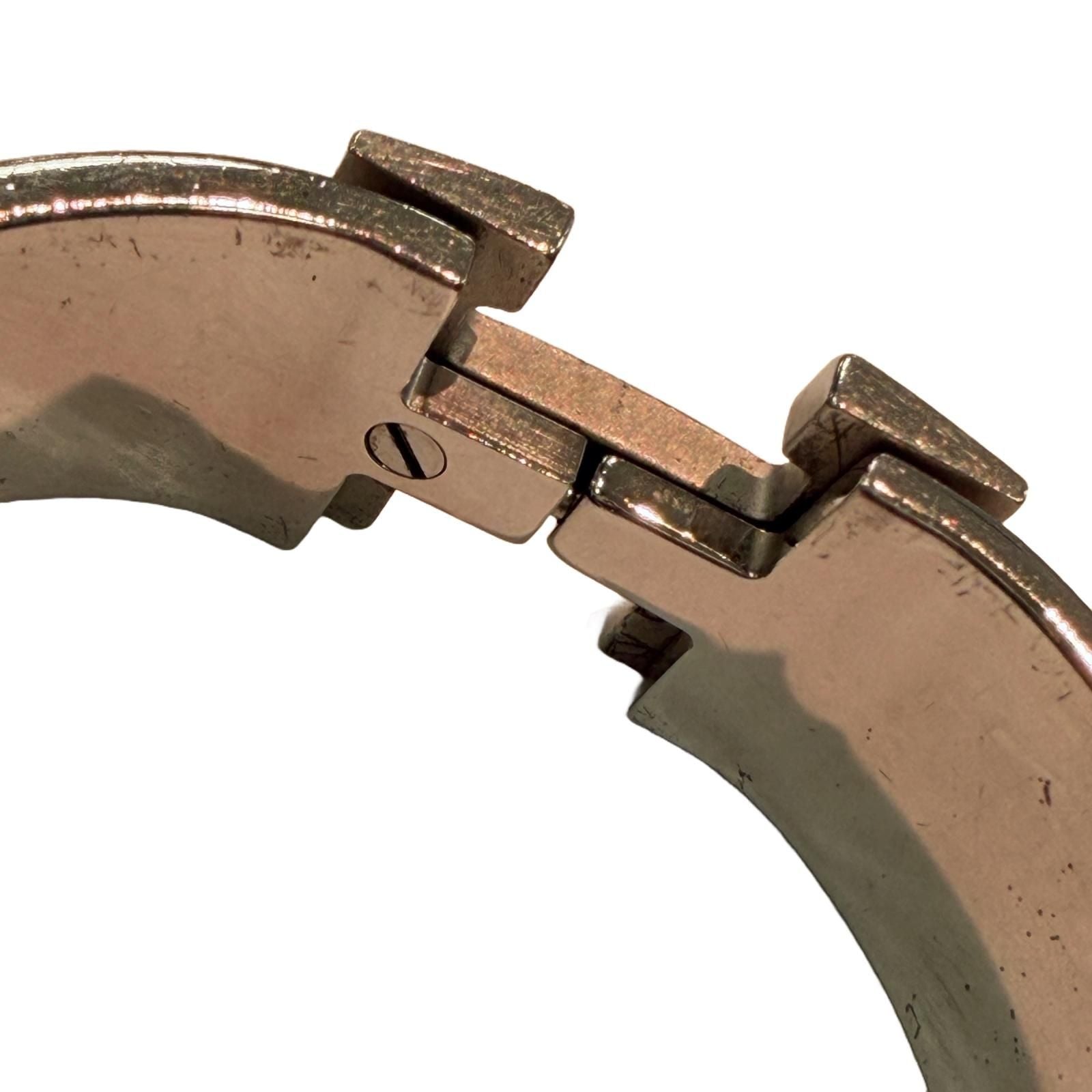 Hermes Clic Clac GM Pink Silver Stainless Steel Bracelet — view 4