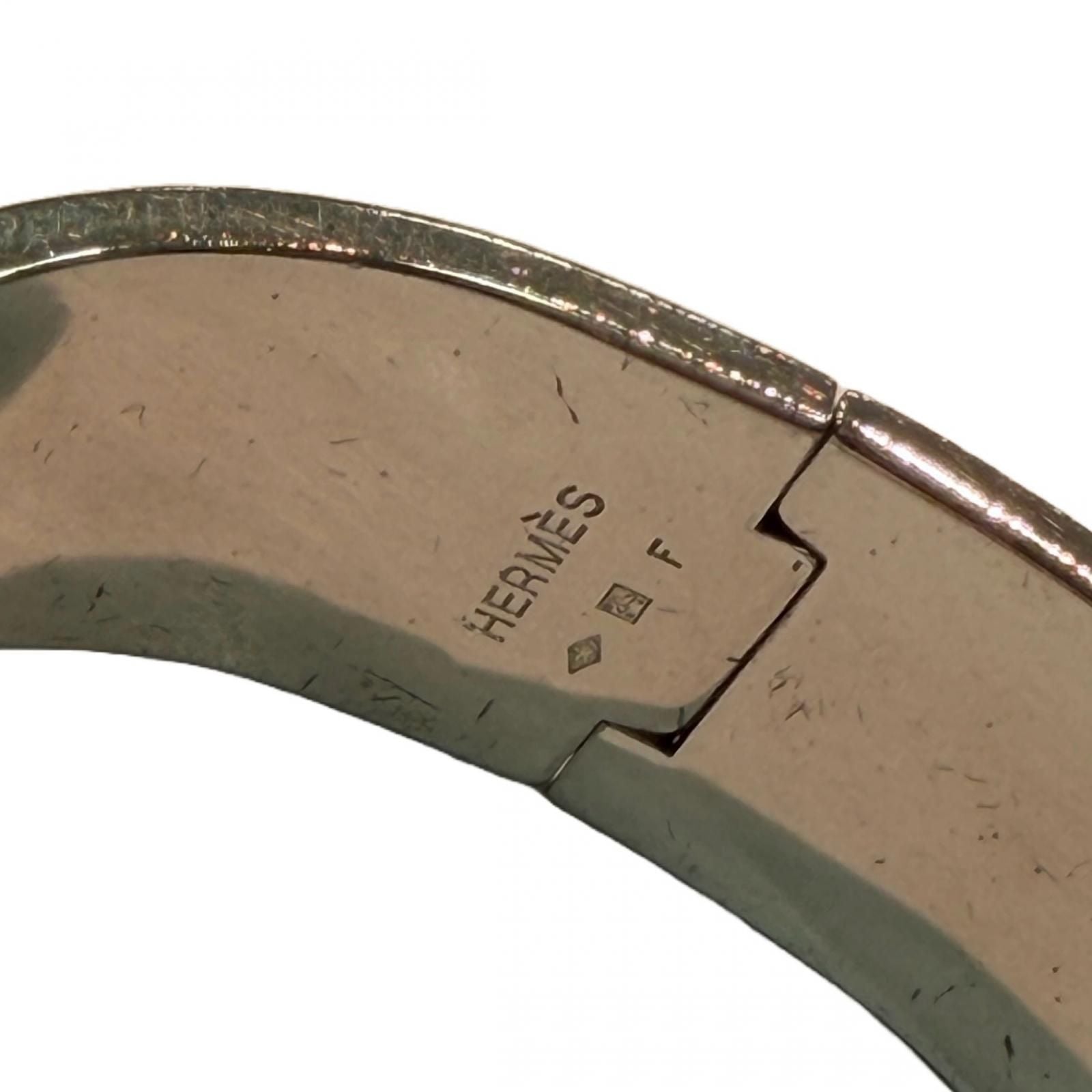 Hermes Clic Clac GM Pink Silver Stainless Steel Bracelet — view 3
