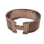Hermes Clic Clac GM Pink Silver Stainless Steel Bracelet