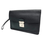 Louis Vuitton Taiga Belaia Second Handbag Clutch Ardoise Black