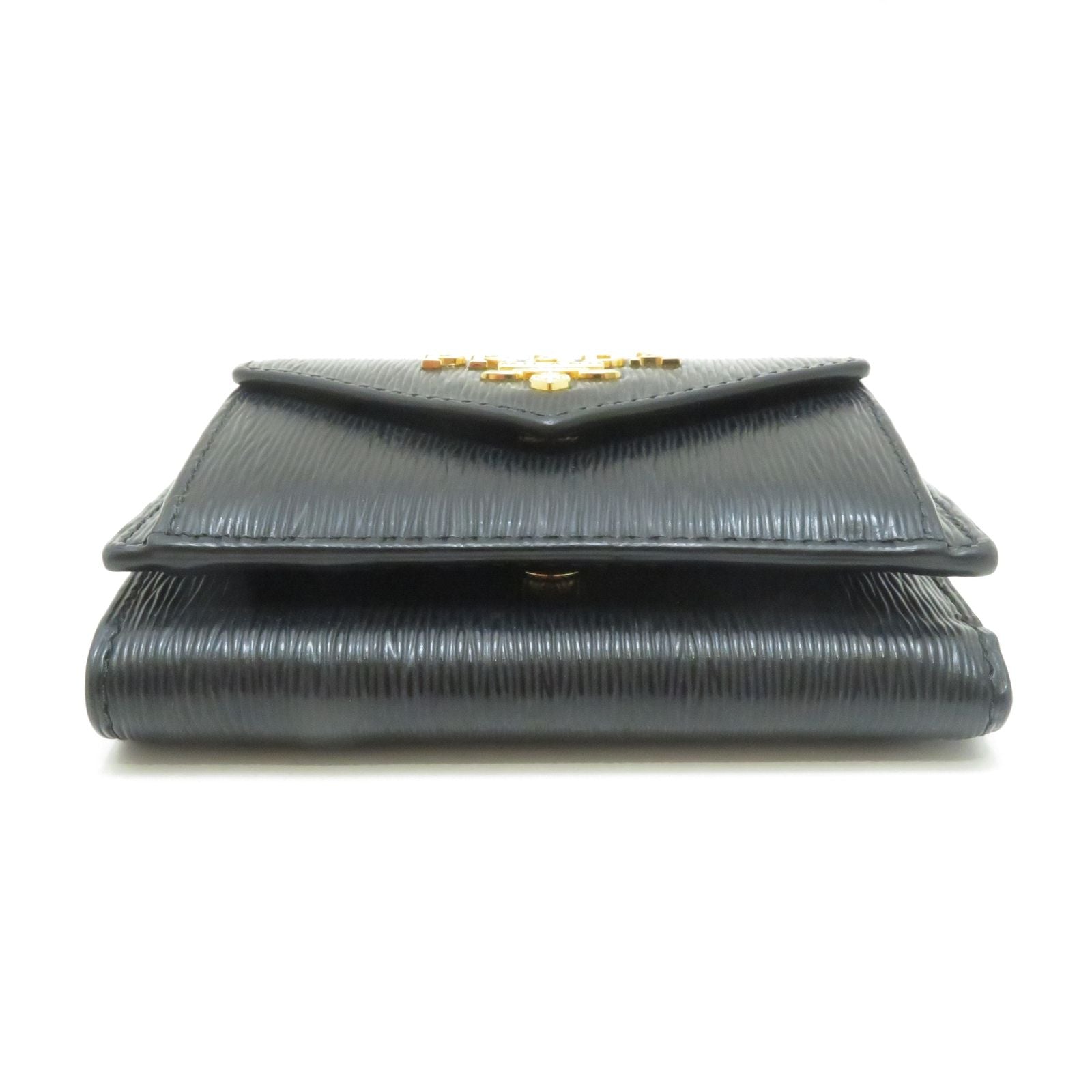 Prada Compact Wallet Black Vitello Move Trifold — view 3