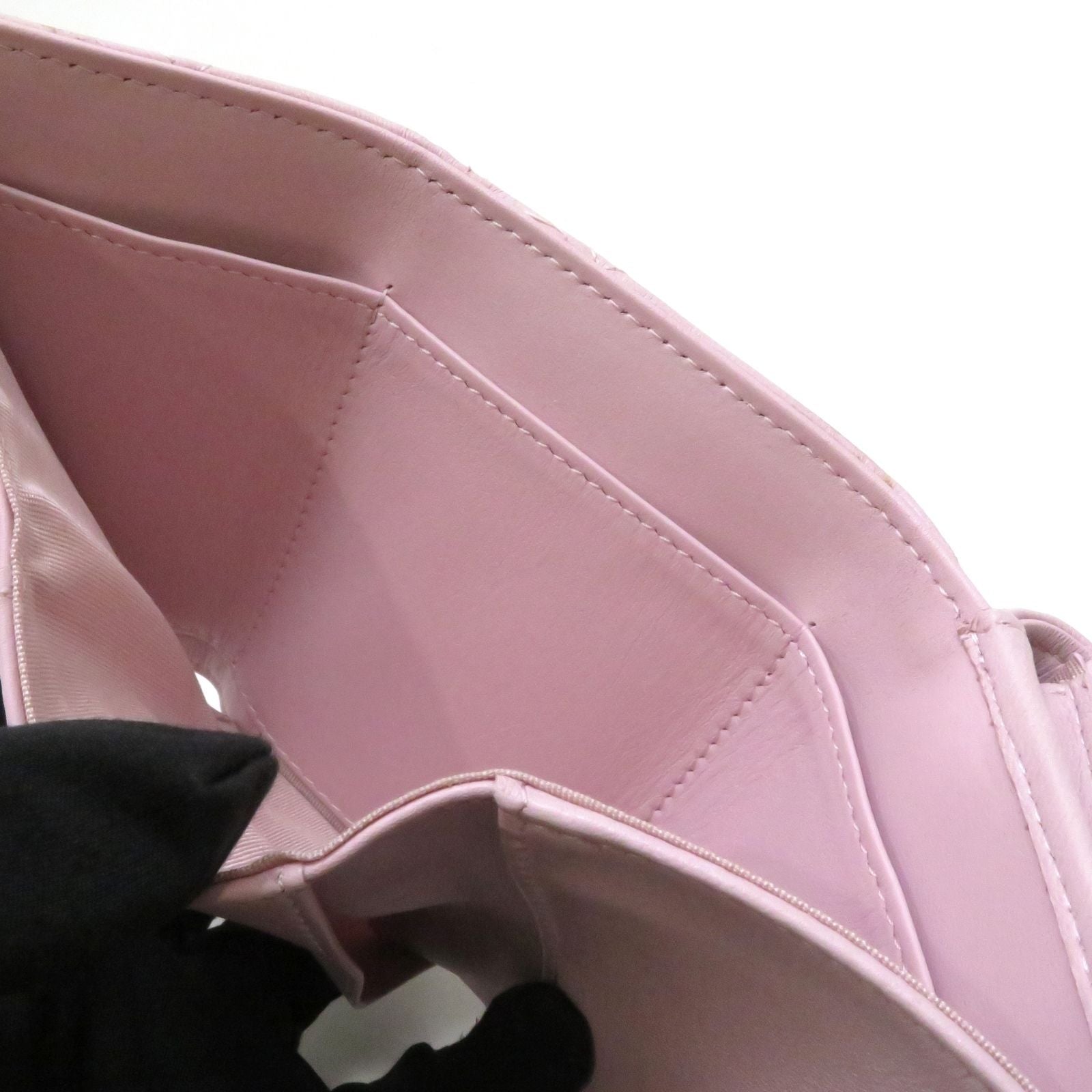 Chanel 19 Compact Wallet Light Pink Lambskin Trifold — view 6