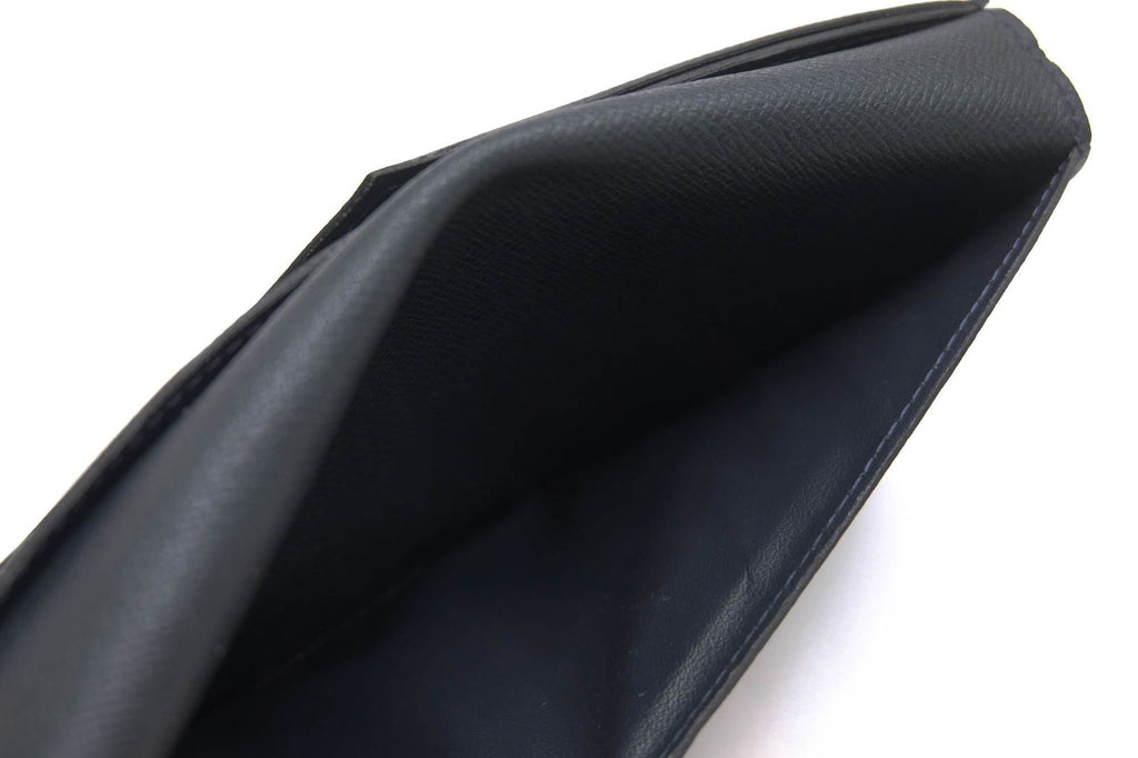 Louis Vuitton Wallet Leather Black Taiga Portefeuille Long Billfold No Coin — view 7