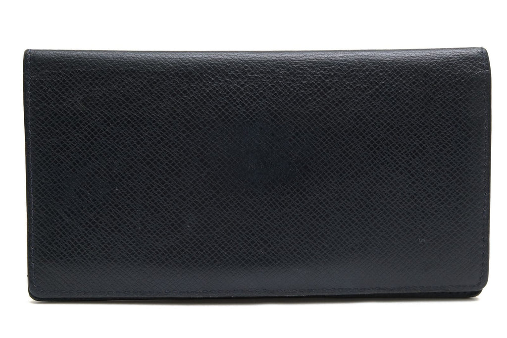 Louis Vuitton Wallet Leather Black Taiga Portefeuille Long Billfold No Coin — view 2