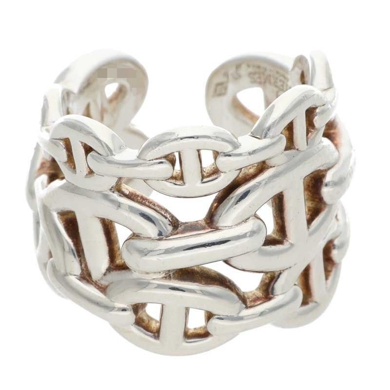 Hermes Chaine D'ancre Enchainee GM Silver Ring
