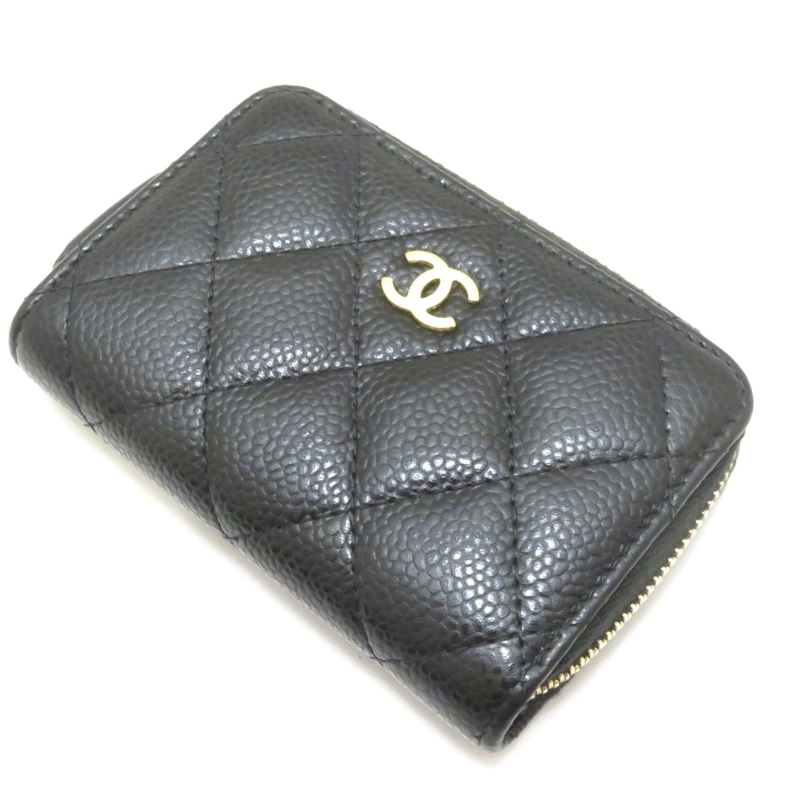 Chanel Quilted Classic Zip Coin Purse Black Caviar — view 3