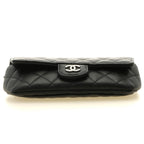 Chanel Quilted Chain Shoulder Black Silver Caviar Bag — view 3