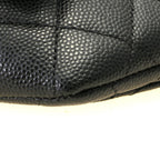Chanel Quilted Chain Shoulder Black Silver Caviar Bag — view 5