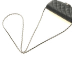 Chanel Quilted Chain Shoulder Black Silver Caviar Bag — view 4