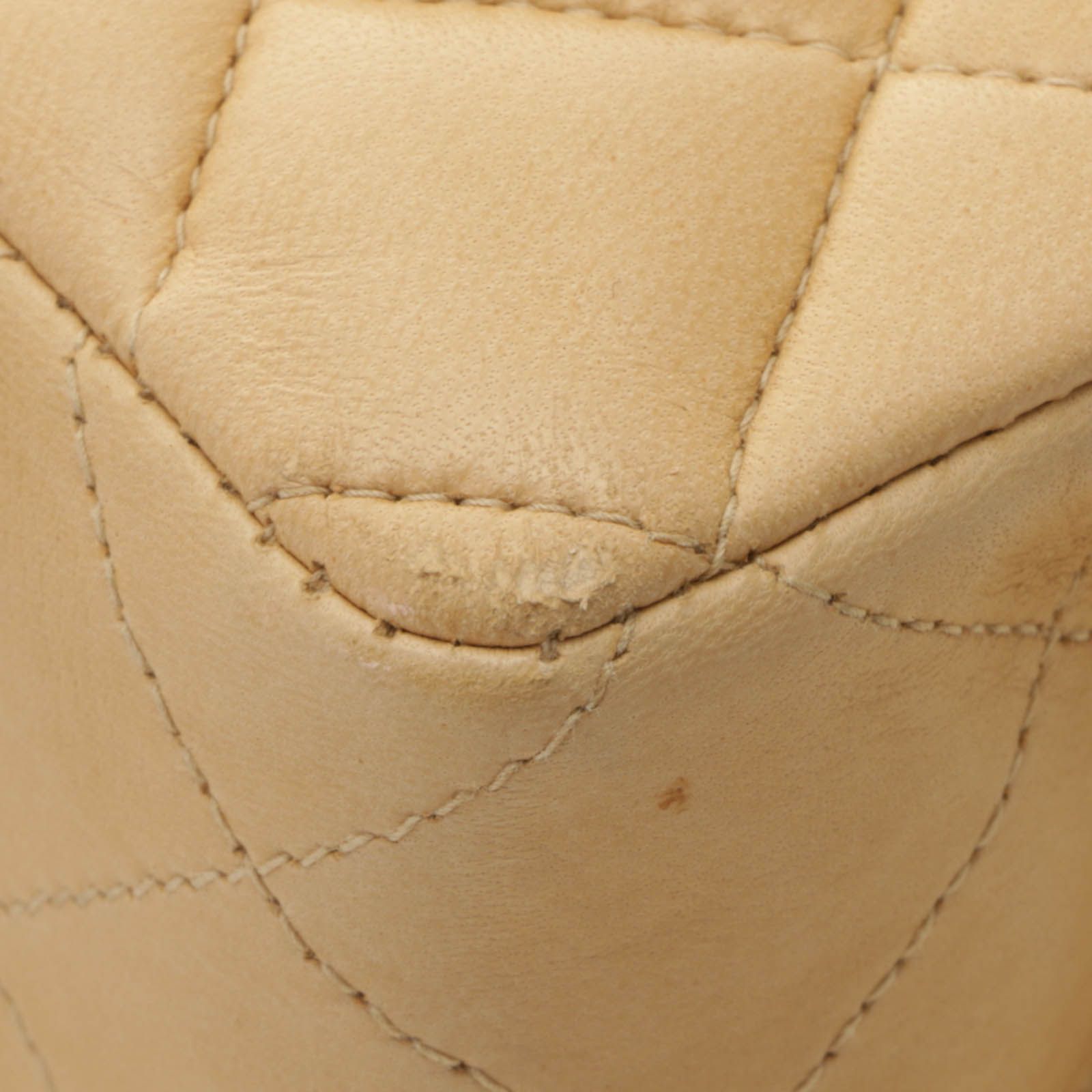 Chanel Mini Quilted 17 Chain Shoulder Bag Light Beige Gold Lambskin — view 8