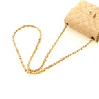 Chanel Mini Quilted 17 Chain Shoulder Bag Light Beige Gold Lambskin — view 4